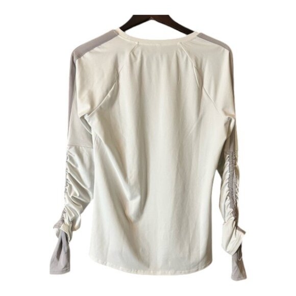 Fabletics white adjustable long sleeves top size L - Picture 5 of 12